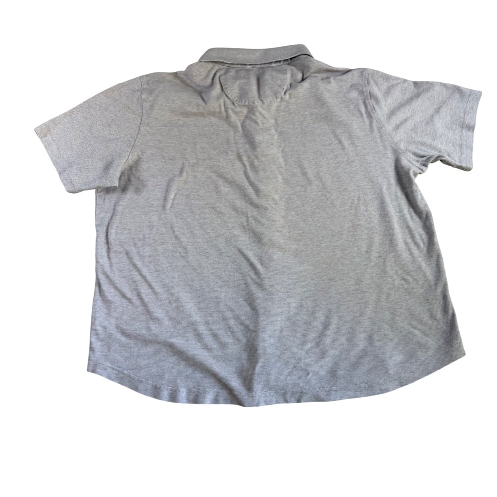 Johnston & Murphy Mens XL Gray Micro Stripe Short Sleeve Button Down Knit Shirt - Picture 5 of 5